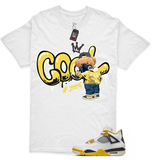 Vivid Sulfur 4s Matching T-shirt - Cool Bear Tee Match Jordan 4 Vivid Sulfur Jezsport.com