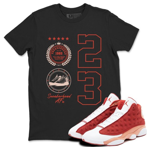 Sneaker Emblem Unisex Shirts To Match Jordans 13s Dune Red Jezsport.com