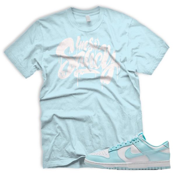 SAUCY T Dunk Low Glacier Blue White Retro N Custom Shirt Jezsport.com