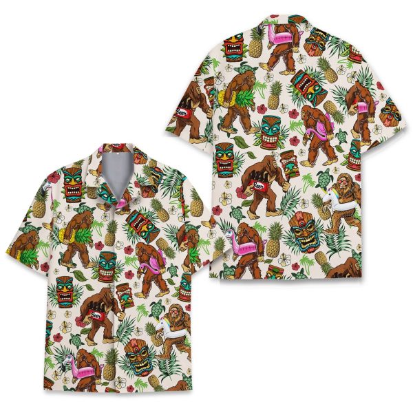 Tropical Bigfoot Tiki Hawaiian Shirt, Summer Shirt For Men and Women Jezsport.com