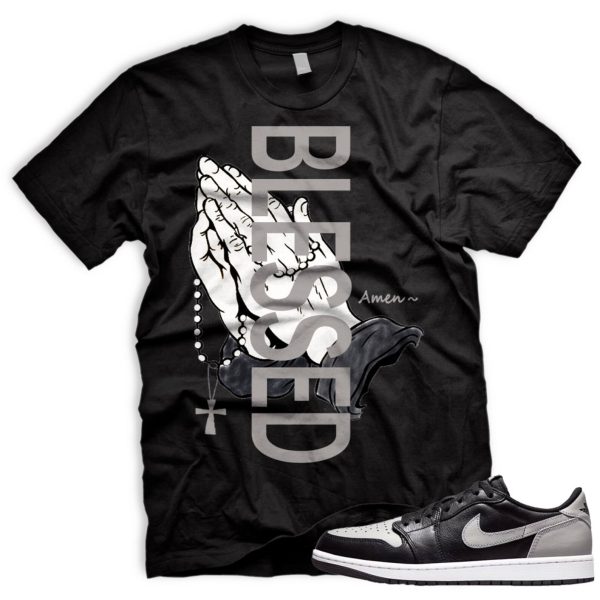 BLSSDHNDS Air J 1 Low OG Shadow Retro Medium Grey Black White 2024 AJ 1 T-Shirt Match Sneaker Jezsport.com