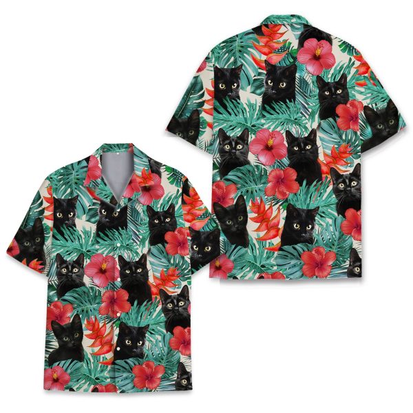 Tropical Cat Hawaiian Shirt, Summer Shirt For Men and Women Jezsport.com