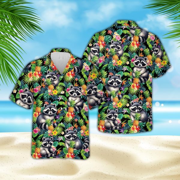 Racoon Hawaiian Shirt, Racoon Lover Summer Hawaiian Shirt, Summer Shirt For Men and Women Jezsport.com