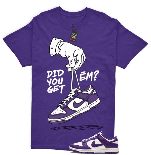 Dunk Purple Championship Court Low White Matching Shirt, Get EM Tee Match Championship Court Purple Jezsport.com