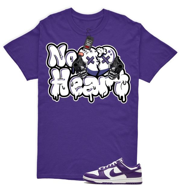 Dunk Purple Championship Court Low White Matching Shirt, No Heart Tee Match Championship Court Purple Jezsport.com