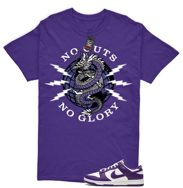 Dunk Purple Championship Court Low White Matching Shirt, No Guts Tee Match Championship Court Purple Jezsport.com