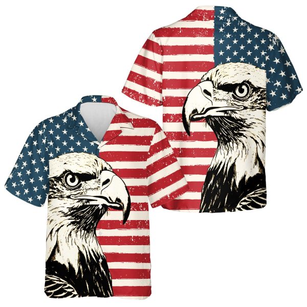 USA Eagle American Flag Hawaiian Shirt, Summer For Men and Women Jezsport.com