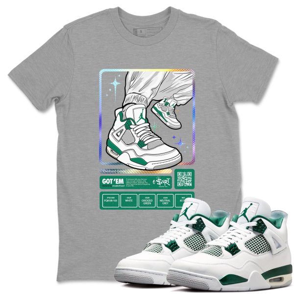 Sneaker Trading Card Unisex Sneakerhead Shirts To Match Jordans AJ4 Oxidized Green Jezsport.com