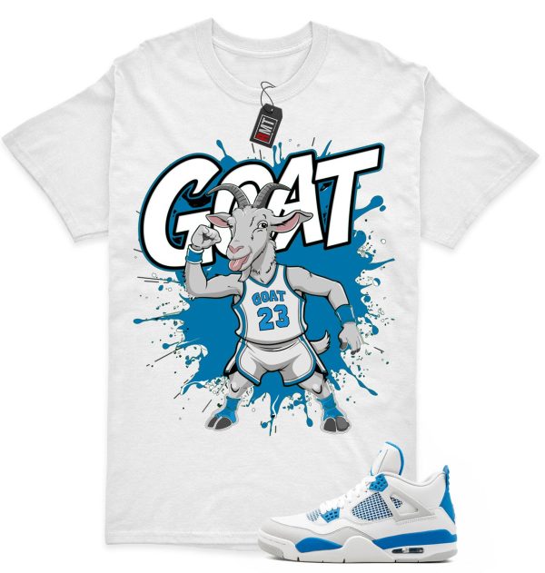 Jordan 4 Military Blue Matching Shirts, Goat Tee Match Military Blue 4s Jezsport.com