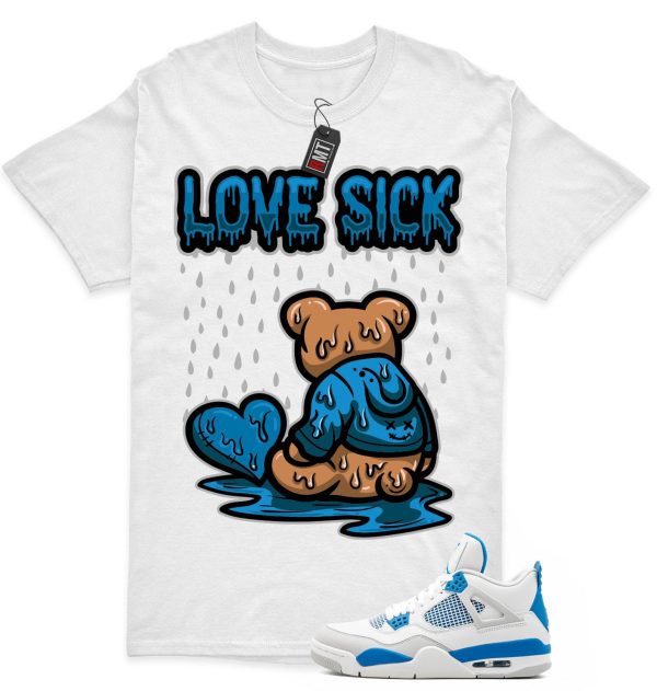 Jordan 4 Military Blue Matching Shirts, Love Sick Tee Match Military Blue 4s Jezsport.com