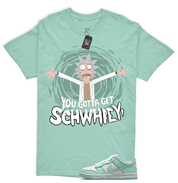 Dunk Mint Foam White Matching Shirt, Get Schwifty Tee Match Low GS Mint Foam Jezsport.com