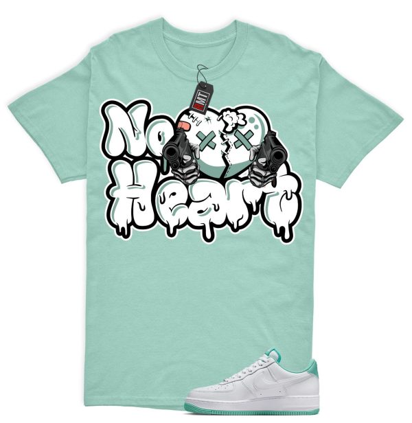 Air Force 1 Low Mint Foam Green Matching Shirt, No Heart Jezsport.com