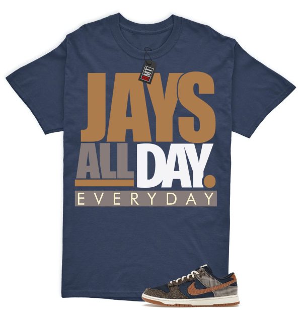 Dunk Tweed Midnight Navy Corduroy Ale Brown Pale Ivory Match Shirt, Jays all day Jezsport.com