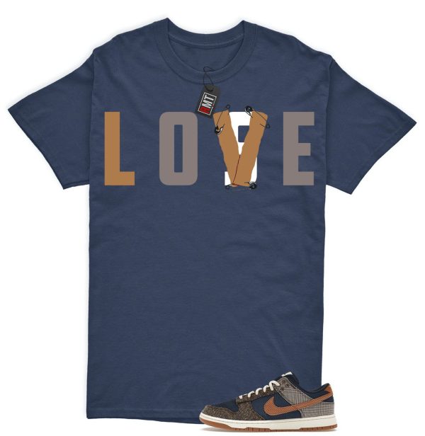 Dunk Tweed Midnight Navy Corduroy Ale Brown Pale Ivory Match Shirt, Love Lose Jezsport.com