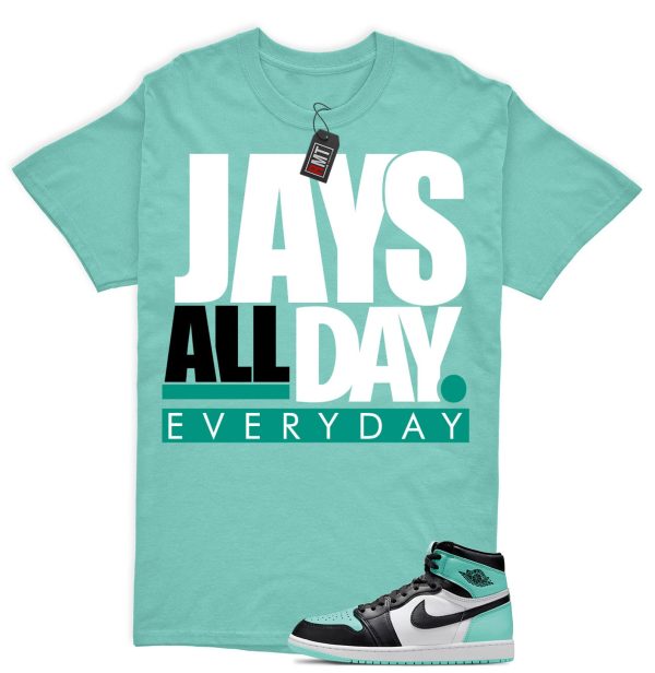 Jordan 1 High OG Green Glow Matching Shirts, Jays all day Tee Match Green Glow 1s Jezsport.com