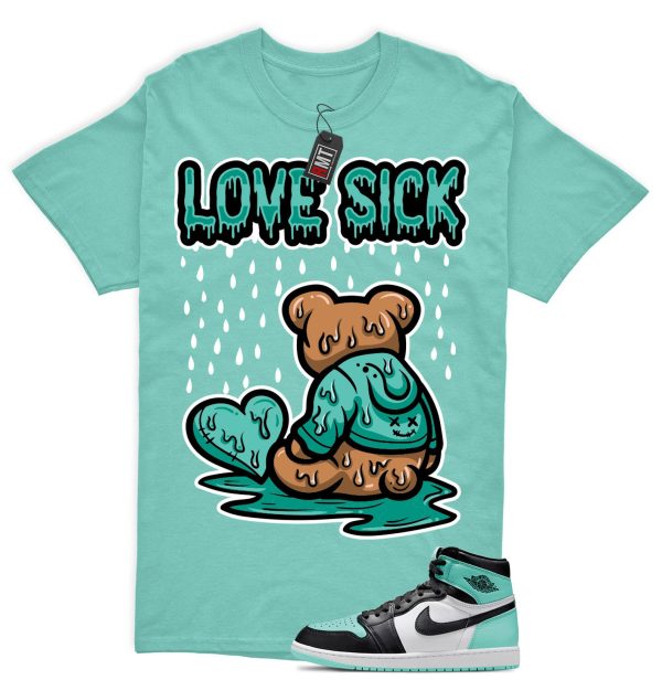 Jordan 1 High OG Green Glow Matching Shirts, Love Sick Tee Match Green Glow 1s Jezsport.com