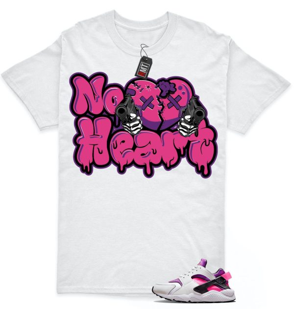 Air Huarache White Hyper Pink Vivid Purple Match T-shirt, No Heart Jezsport.com