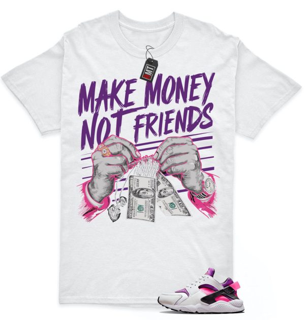 Air Huarache White Hyper Pink Vivid Purple Match T-shirt, Make Money Jezsport.com