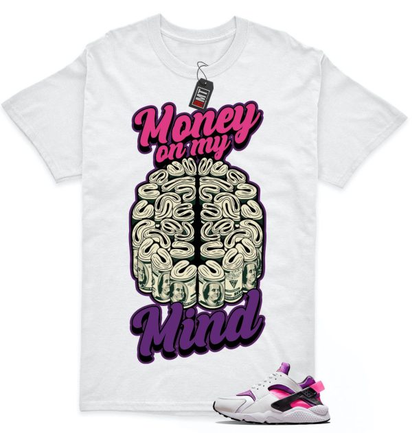 Air Huarache White Hyper Pink Vivid Purple Match T-shirt, Money Jezsport.com