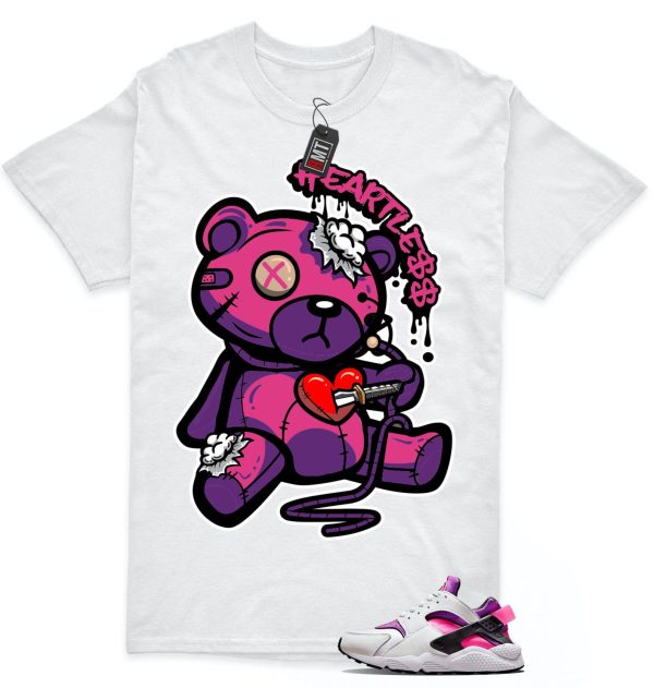 Air Huarache White Hyper Pink Vivid Purple Match T-shirt, Heart Less Jezsport.com