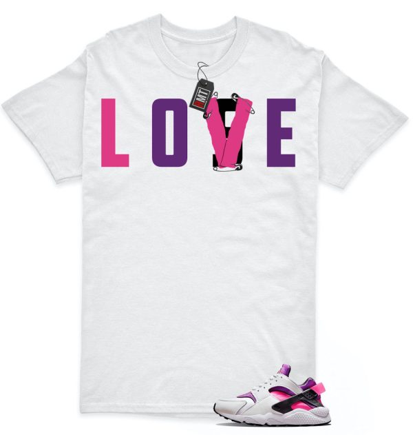 Air Huarache White Hyper Pink Vivid Purple Match T-shirt, Love Lose Jezsport.com