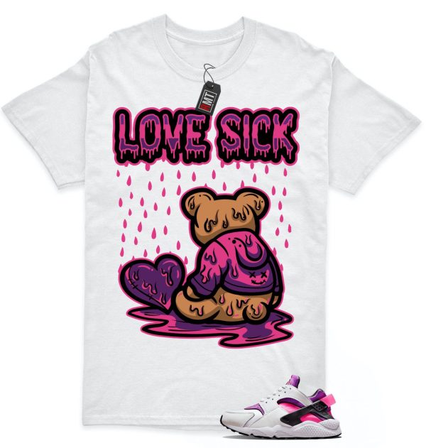 Air Huarache White Hyper Pink Vivid Purple Match T-shirt, Love Sick Jezsport.com