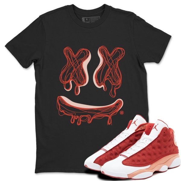 Smile Doodle - Sneaker Shirts To Match Jordans AJ13 Dune Red Jezsport.com