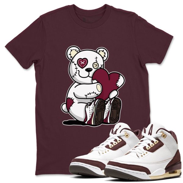 Hugging Bear - Sneaker Shirts To Match Jordans AJ3 Burgundy Crush Jezsport.com