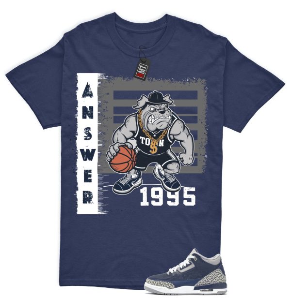 Jordan 3 Georgetown Midnight Navy Match T-shirt, Answer Tee Matching Georgetown 3s Jezsport.com