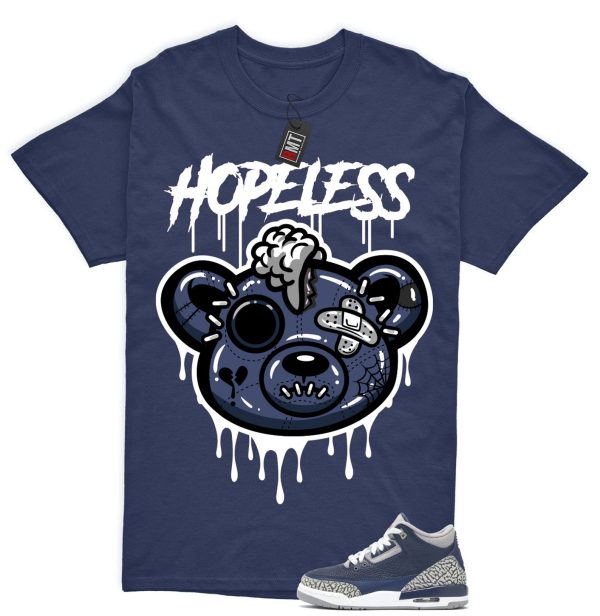 Jordan 3 Georgetown Midnight Navy Match T-shirt, Hope Less Tee Matching Georgetown 3s Jezsport.com