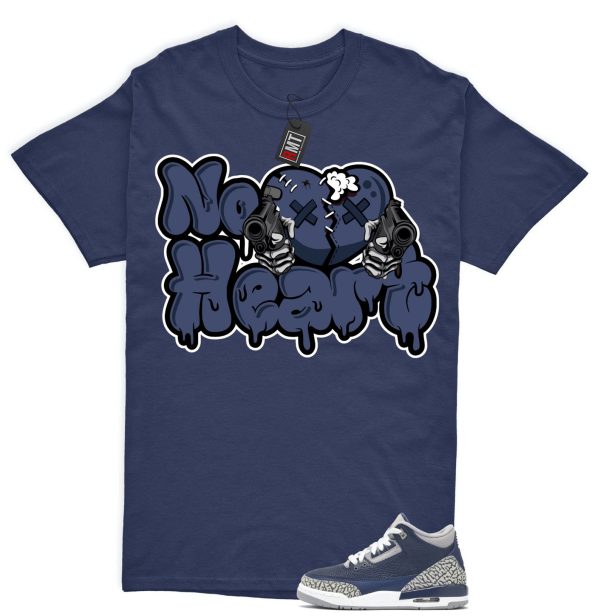 Jordan 3 Georgetown Midnight Navy Match T-shirt, No Heart Tee Matching Georgetown 3s Jezsport.com