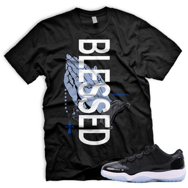 BLSSDHNDS Air J 11 Retro Space Low Black Varsity Royal White T-Shirt Match Sneaker Jezsport.com