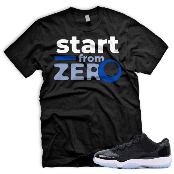 FROM ZERO Air J 11 Retro Space Low Black Varsity Royal White T-Shirt Match Sneaker Jezsport.com