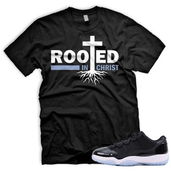 ROOTED Air J 11 Retro Space Low Black Varsity Royal White T-Shirt Match Sneaker Jezsport.com