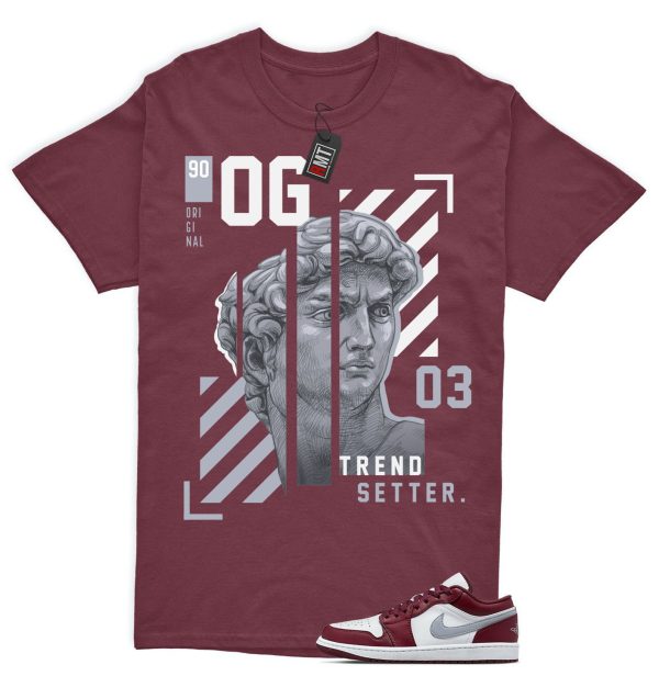 Jordan 1 Low Bordeaux Shirts, Trend Setter Tee Matching 1 Low Bordeaux Maroon Cherrywood Red White Cement Grey Jezsport.com