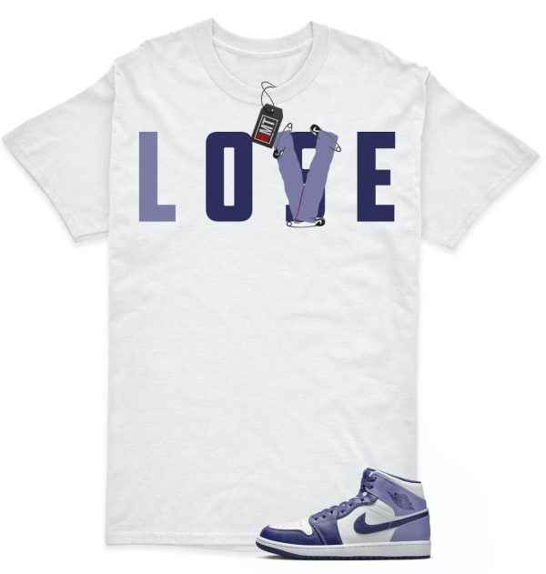 Jordan 1 Retro Mid Blueberry Sky Purple Blue Matching T-shirt, Love Lose Jezsport.com