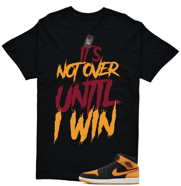 Jordan 1 Mid SE Black Vivid Orange Cardinal Red Match Shirt, Not Over Jezsport.com