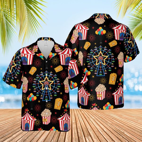 Fair Time Hawaiian Shirt, Popcorn Games Tickets Ferris Wheel Hawaiian Shirt, Summer Shirt For Men and Women Jezsport.com