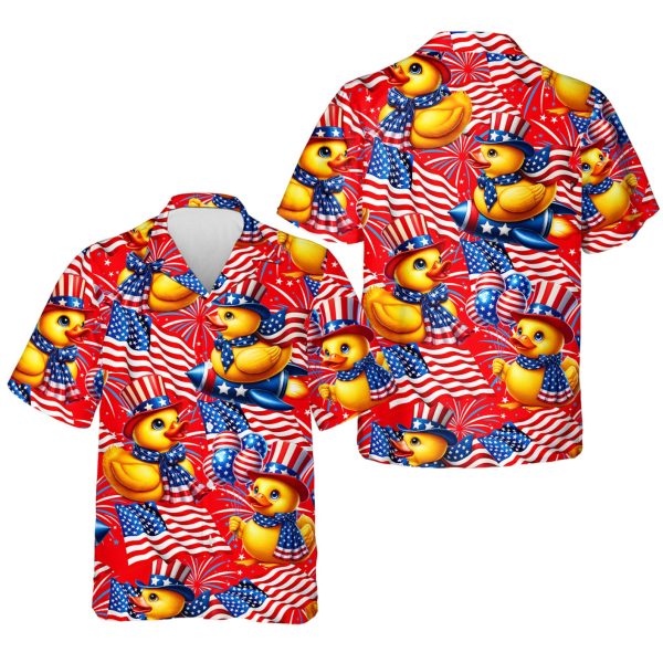 Duck 4th of July Hawaiian Shirt, Summer Shirt For Men and Women Jezsport.com