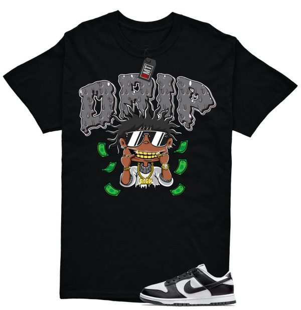 Dunk Panda White Black Low Retro Match T-shirt, Drip Jezsport.com