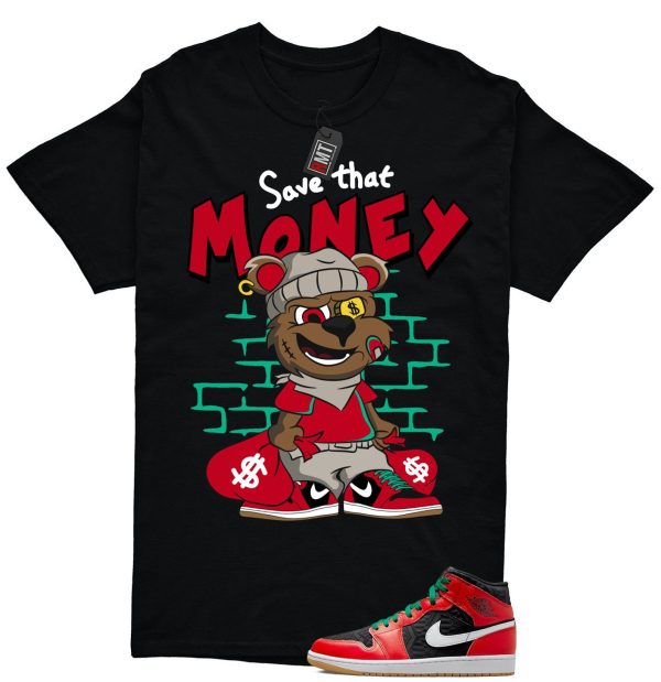 Jordan 1 Mid Christmas Black Fire Red White Malachite Match T-shirt, Save Money Jezsport.com