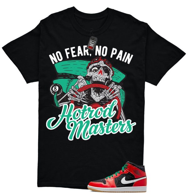 Jordan 1 Mid Christmas Black Fire Red White Malachite Match T-shirt, No Pain Jezsport.com