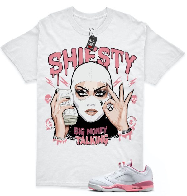 Jordan 5 Low GS Desert Berry White Coral Match T-shirt, Money Talking Jezsport.com