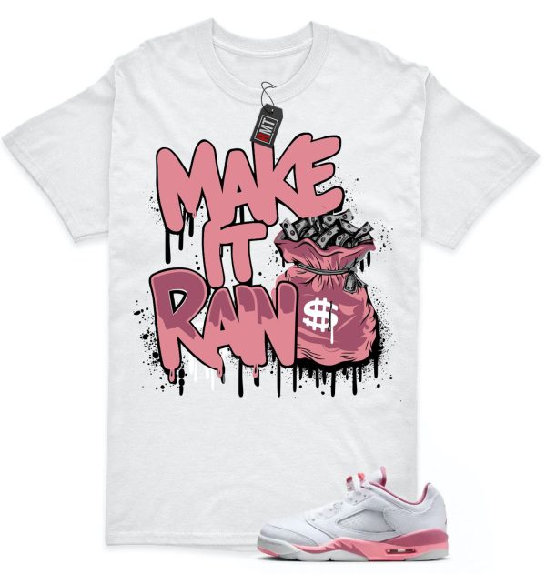 Jordan 5 Low GS Desert Berry White Coral Match T-shirt, Make It Rain Jezsport.com