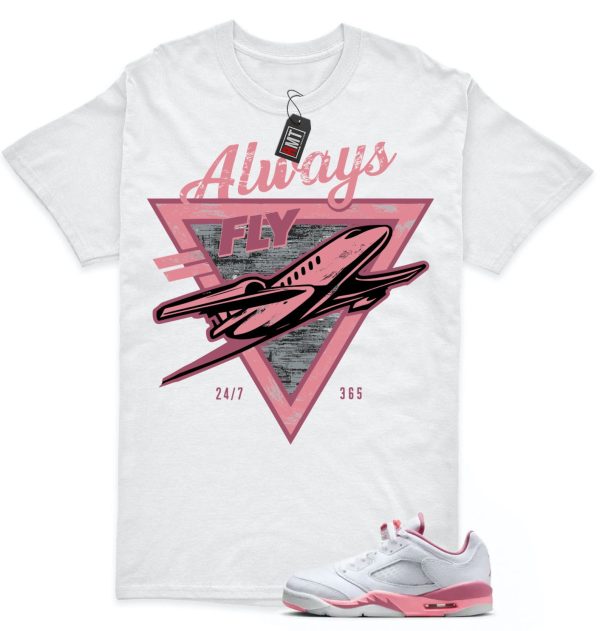 Jordan 5 Low GS Desert Berry White Coral Match T-shirt, Always Fly Jezsport.com