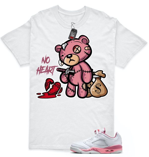 Jordan 5 Low GS Desert Berry White Coral Match T-shirt, No Heart Jezsport.com