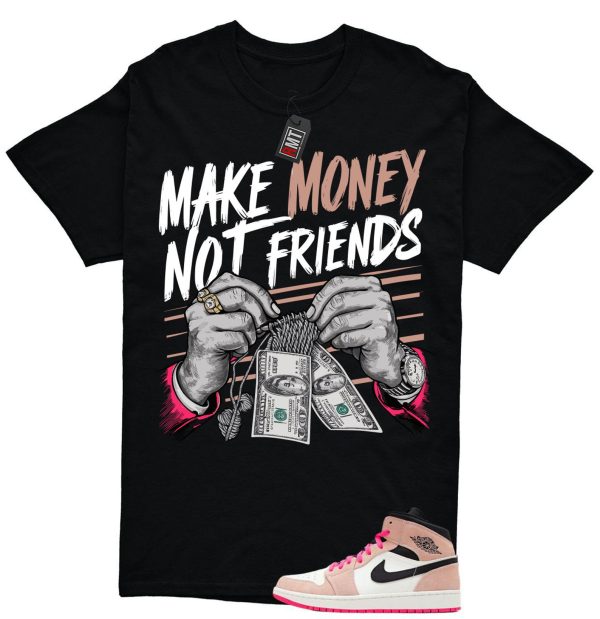 Jordan 1 Mid SE Crimson Tint Hyper Pink Match T-shirt, Make Money Jezsport.com