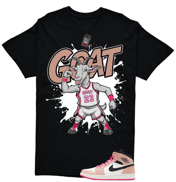 Jordan 1 Mid SE Crimson Tint Hyper Pink Match T-shirt, Goat Jezsport.com