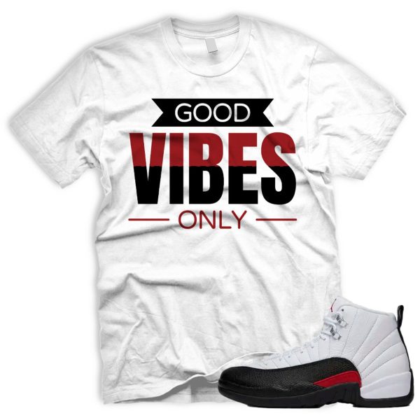 GV AJ 12 Retro Red Taxi Flip Gym Black White Tshirt Match Sneaker Jezsport.com