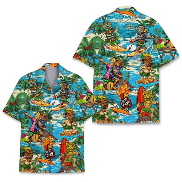 Tiki Surfing Hawaiian Shirt, Summer Shirt For Men and Women Jezsport.com